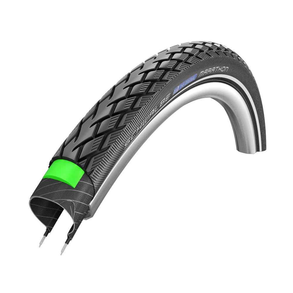 Schwalbe Marathon 700x38c Tire Wire Bead Black/Reflective GreenGuard